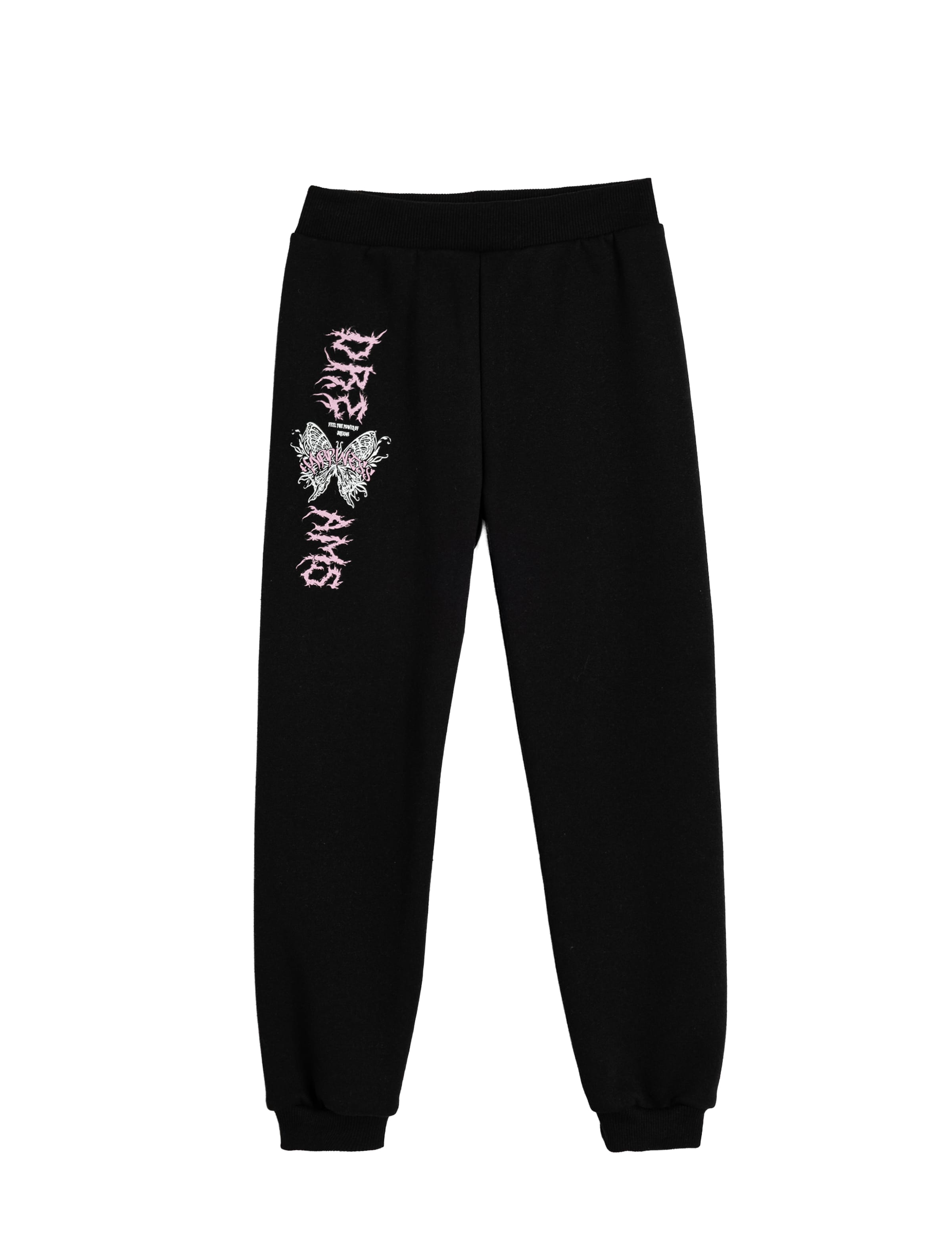 Koton Tapered Pants in Black: front