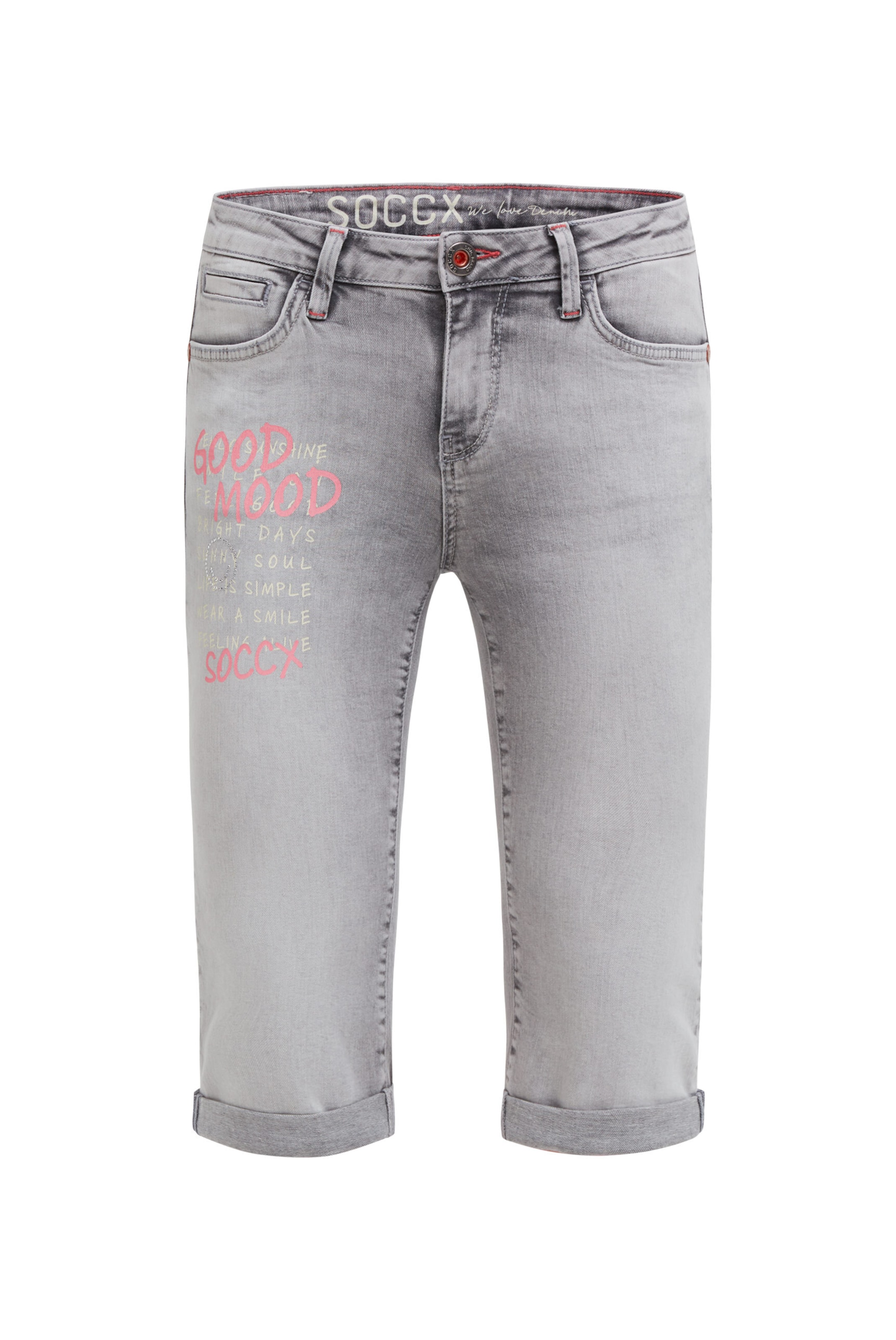 Soccx Regular Jeans in Grey: front
