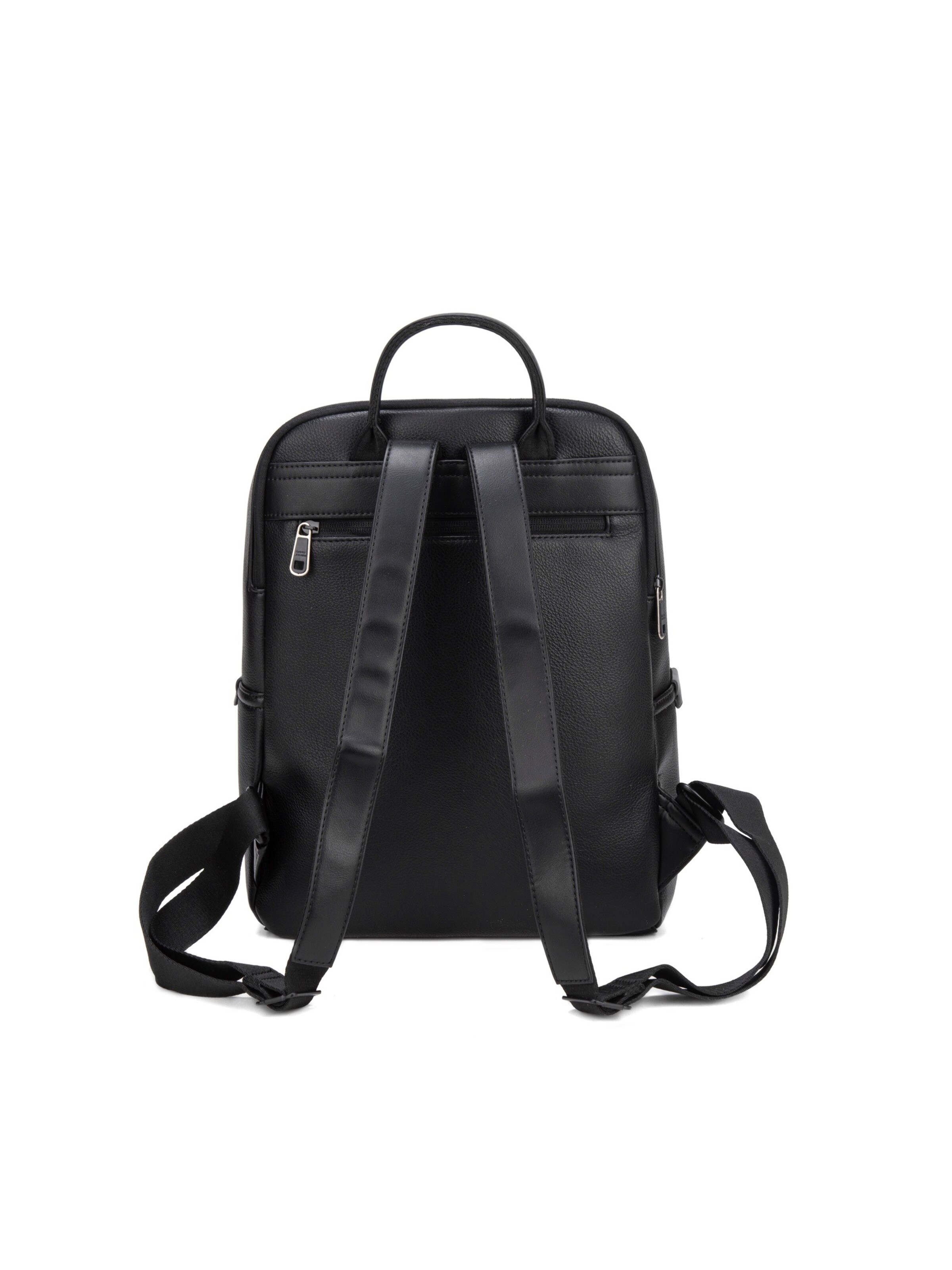 Zaino 'Zaino pelle vegana David Jones con tasca frontale zip' di David Jones in nero