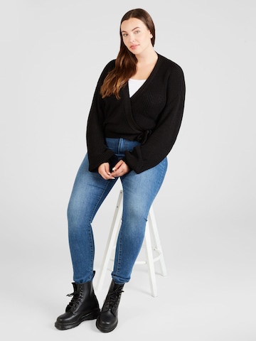 ABOUT YOU Curvy Knit Cardigan in Black