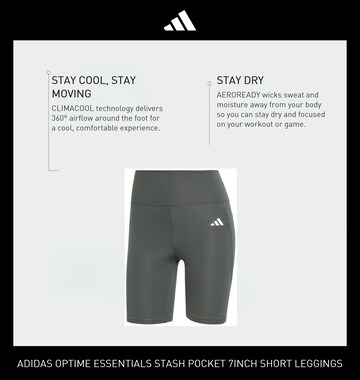 ADIDAS PERFORMANCE - Skinny Calças de desporto 'Optimé Essentials' em cinzento
