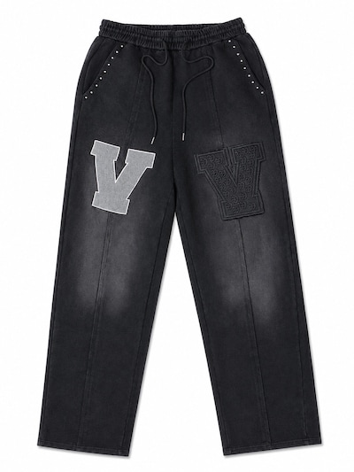 Vemue Sporthose 'Black On Black'‌‌‌‌ in S in grau / anthrazit / schwarz, Produktansicht