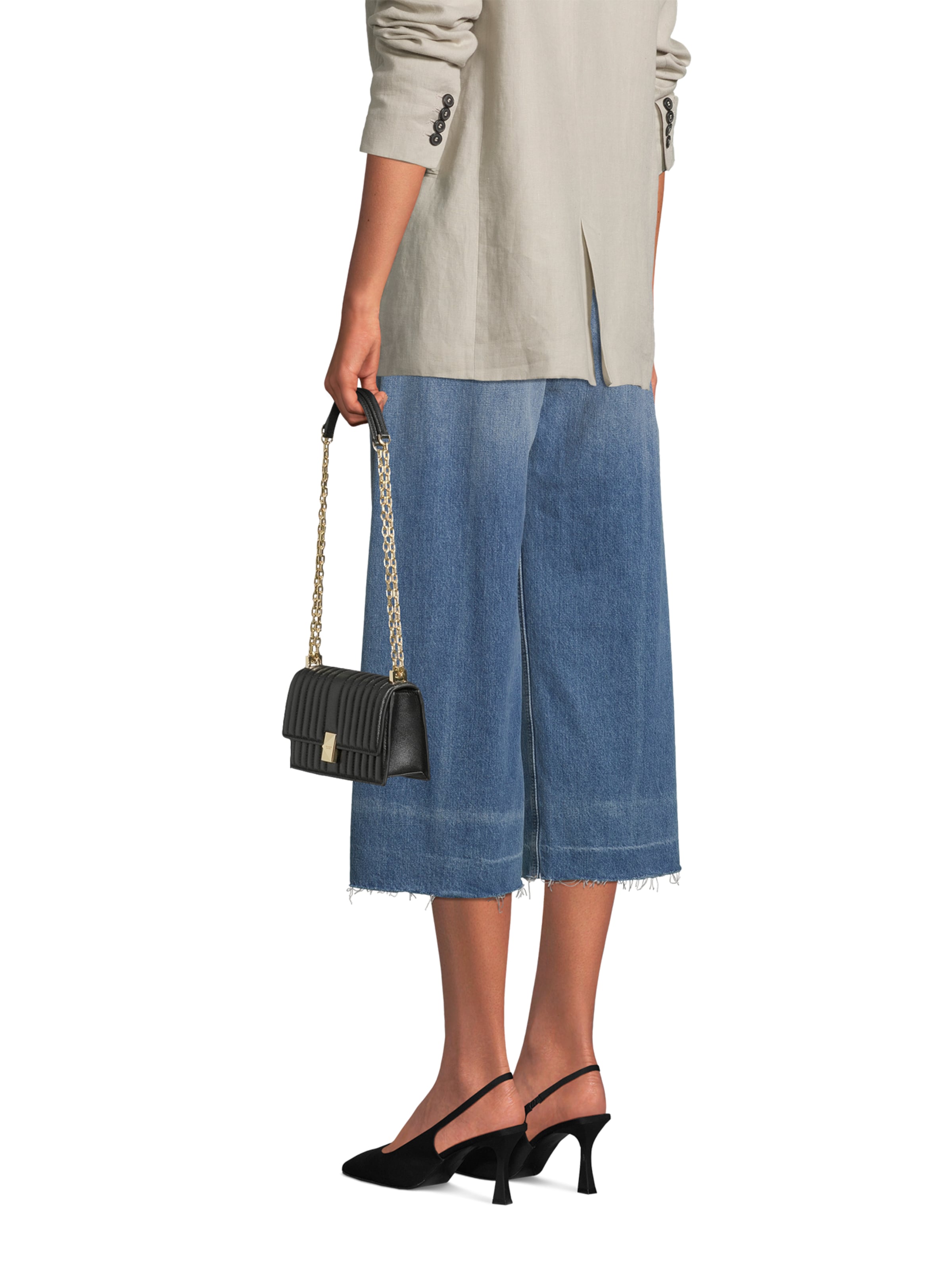 Kate Spade Skuldertaske 'Deco Quilted Mini Flap Chain Crossbody' i sort