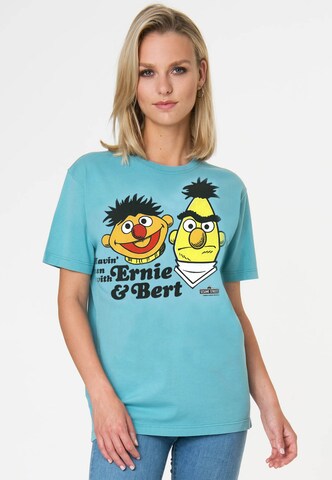 LOGOSHIRT Shirt 'Ernie & Bert Havin' Fun' in Blue: front