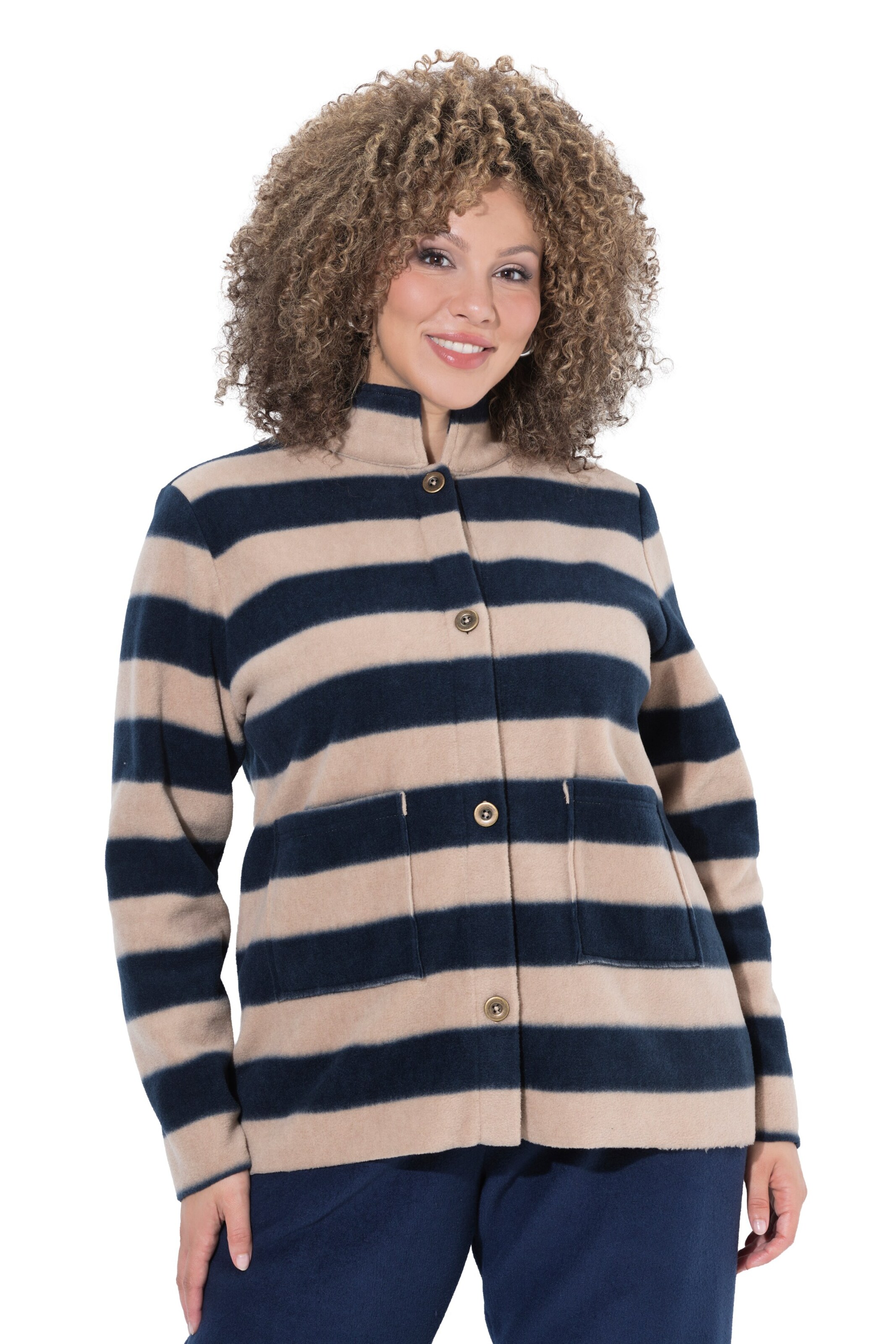 Ulla Popken Between-season jacket in Black: front