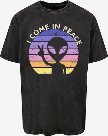 T-Shirt 'Alien Peace Sunset' F4NT4STIC en noir : devant