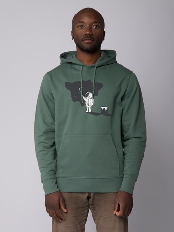 Sweat-shirt ' Painting space ' Watapparel en vert : devant