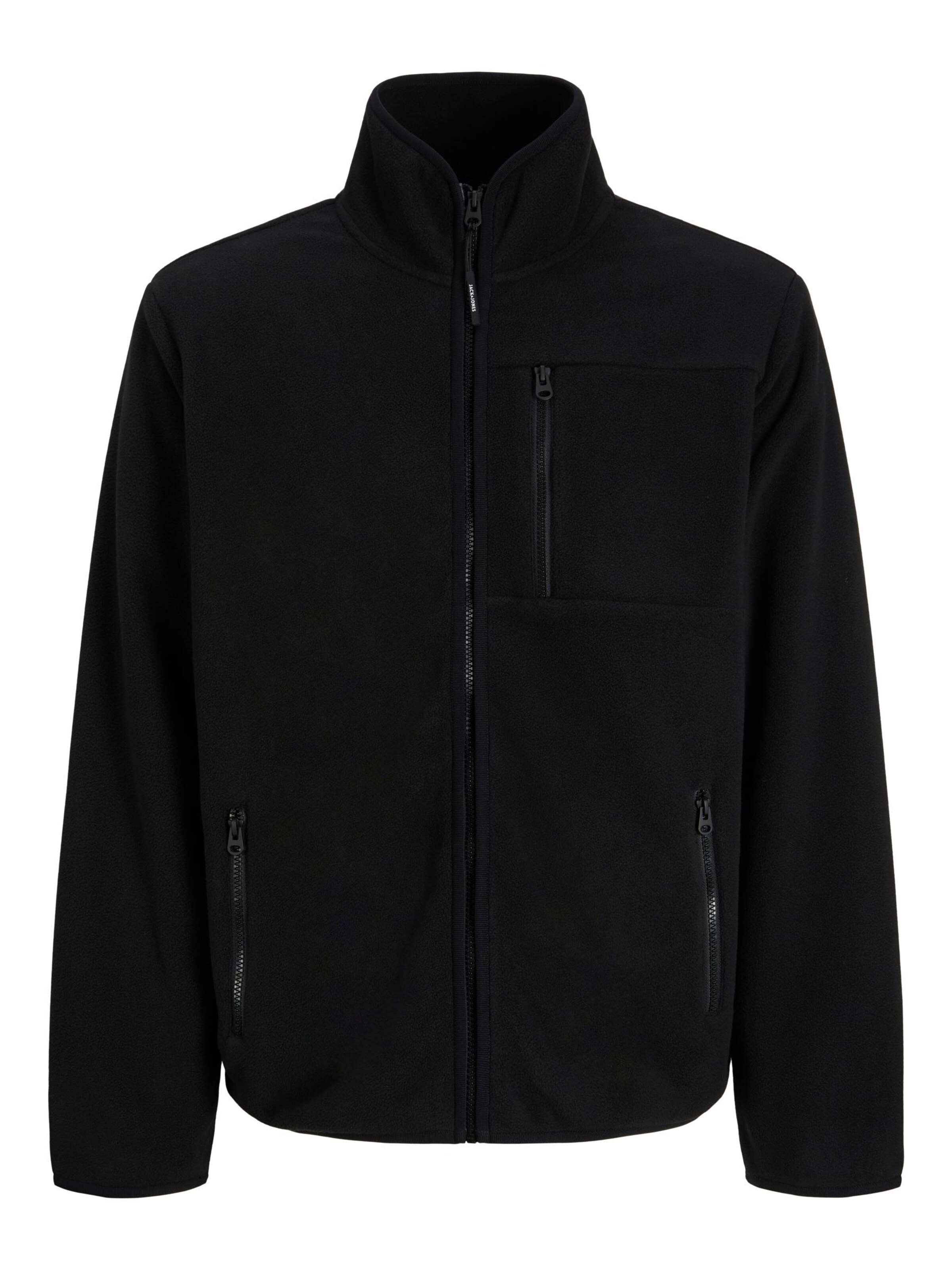 JACK & JONES Fleecejacke in Schwarz: Vorderseite