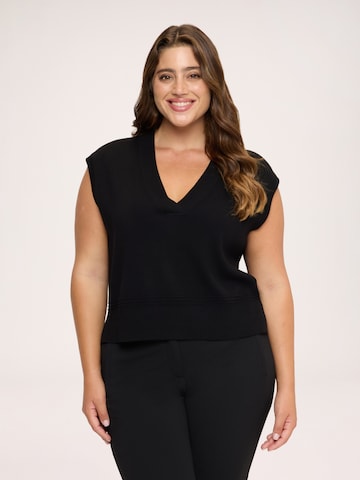 Fiorella Rubino Gebreide bodywarmer in Zwart