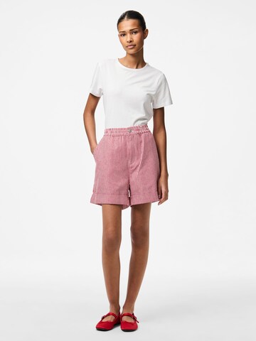 PIECES regular Bukser 'PCAllo' i rød