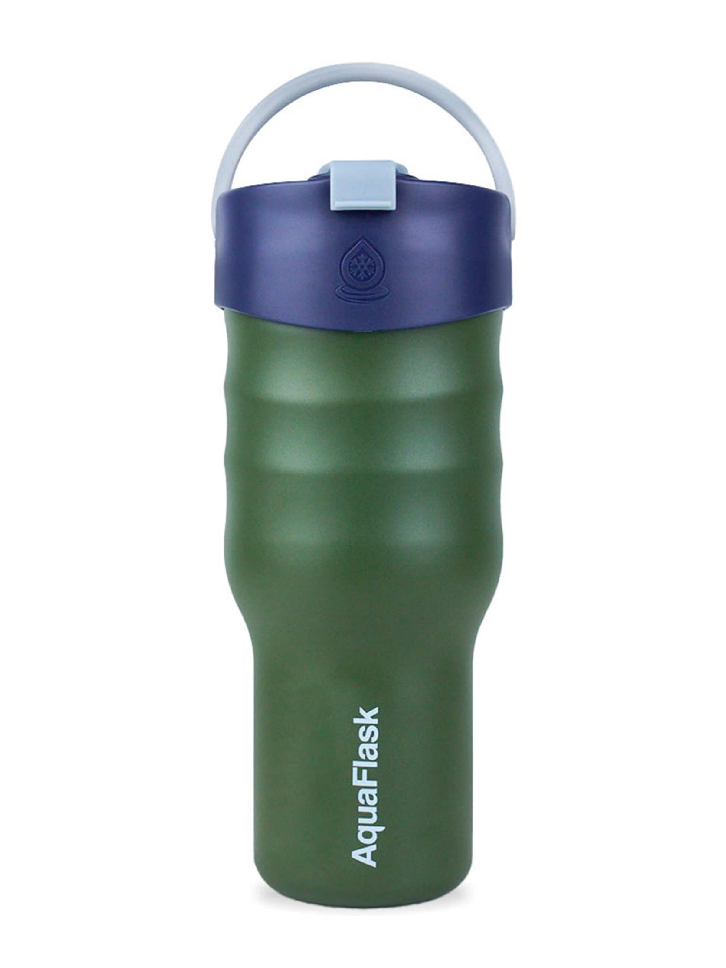 AquaFlask Láhev na vodu 'AquaFlask Termoláhev TUMBLER 887 ml' – zelená: přední strana