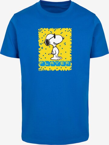 Merchcode T-Shirt 'Peanuts - Player' in Blau: predná strana