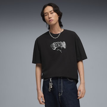 PUMA Shirt 'Balloon Art' in Black: front