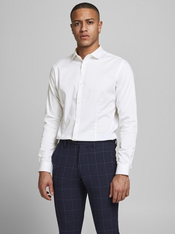 JACK & JONES Slim fit Button Up Shirt in White: front