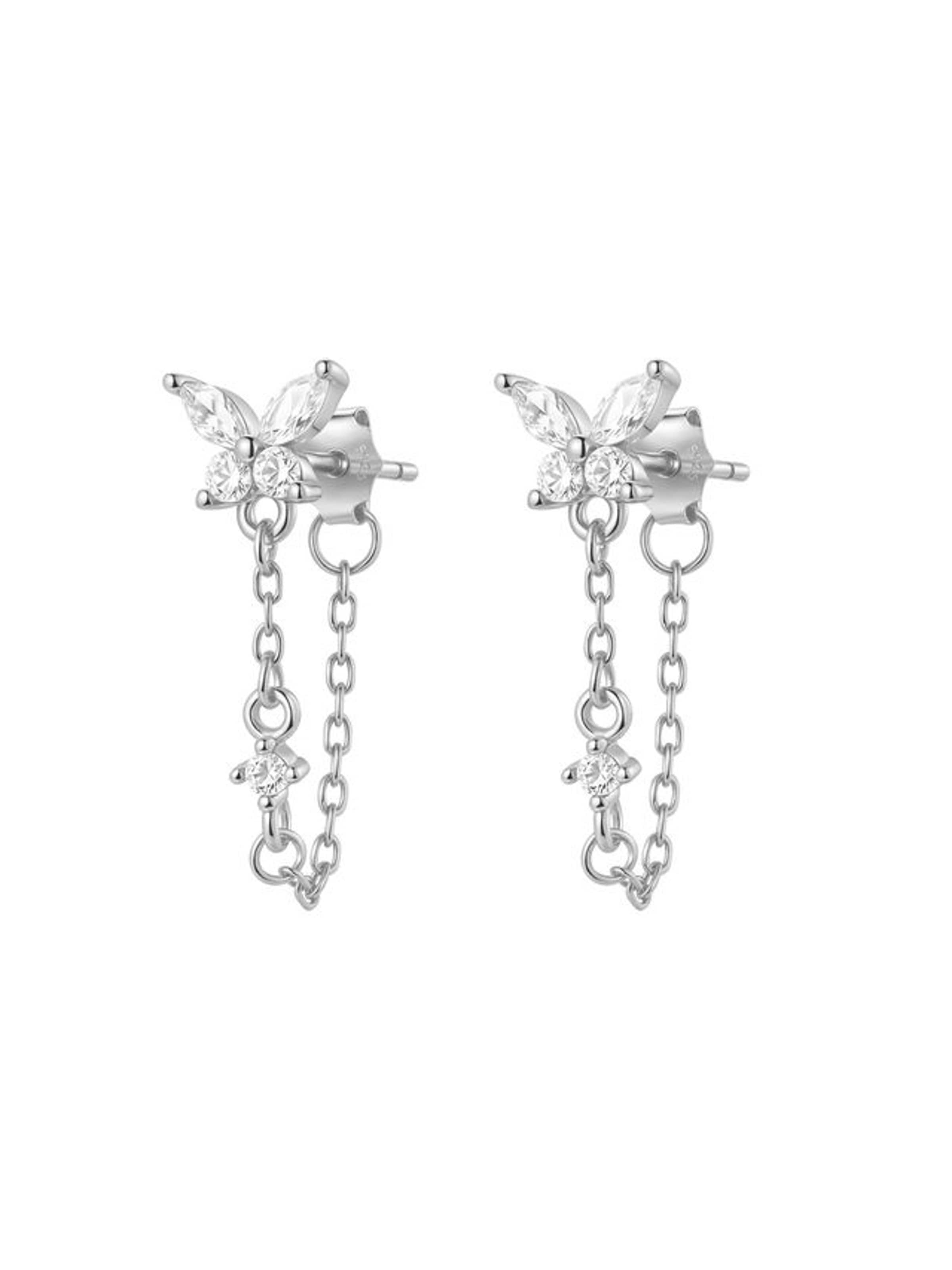 Boucles d'oreilles 'Blossom' Hey Happiness en argent : devant