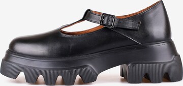 CESARE GASPARI Loafer Mary-Jane leather loafer in Schwarz: predná strana