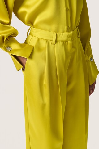 SOAKED IN LUXURY Wide Leg Hose in Gelb