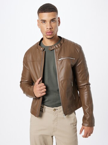 ABOUT YOU Between-Season Jacket 'Ruben' in Brown: front