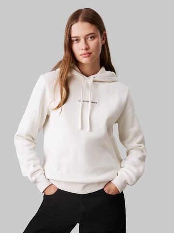 Regular Sweat-shirt Calvin Klein Jeans en blanc : devant