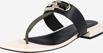 FURLA T-Bar Sandals in Black: front