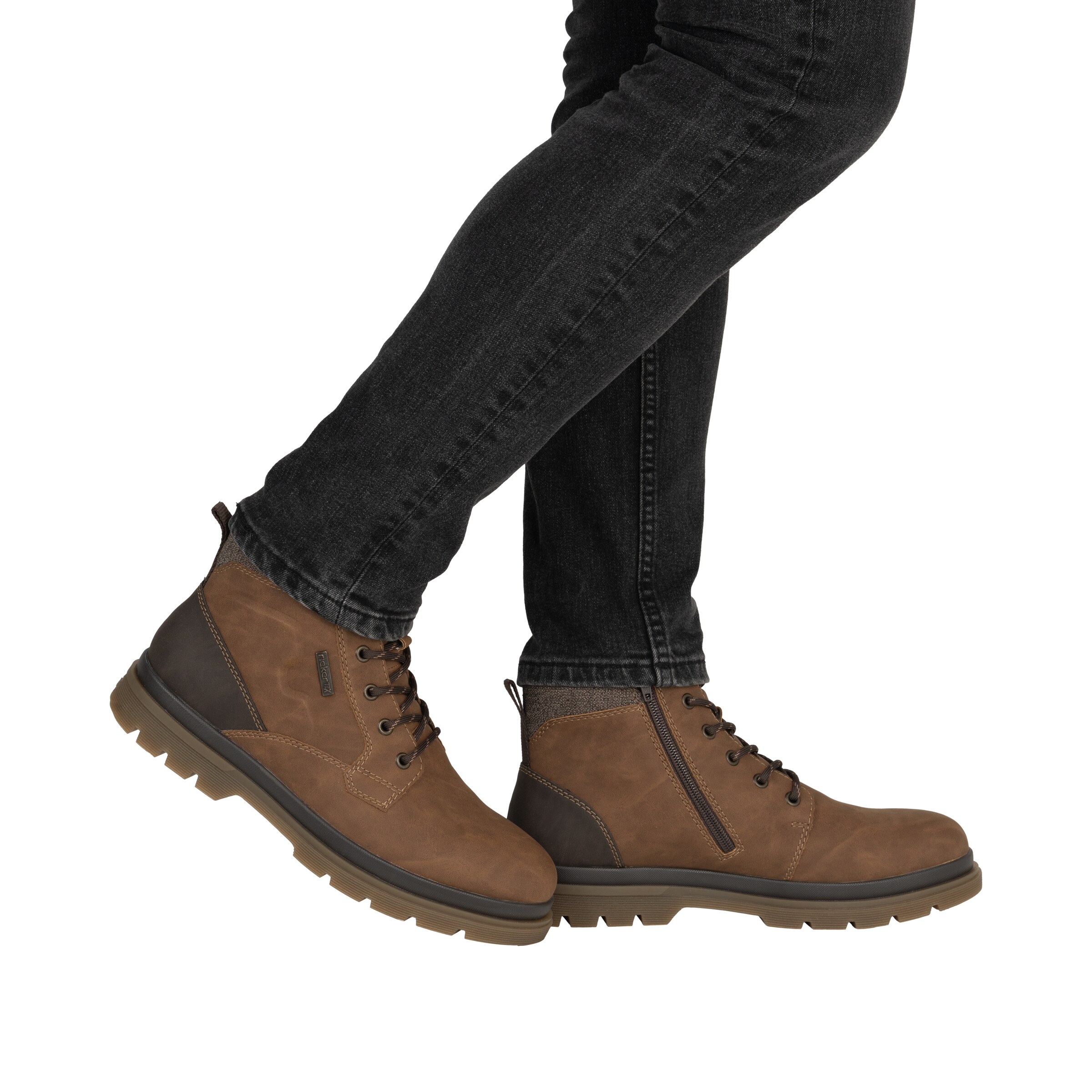Bottes à lacets 'F7010' Rieker en marron : devant