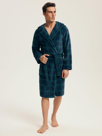 Henderson Bathrobe short 'Nickel' in Blue: front