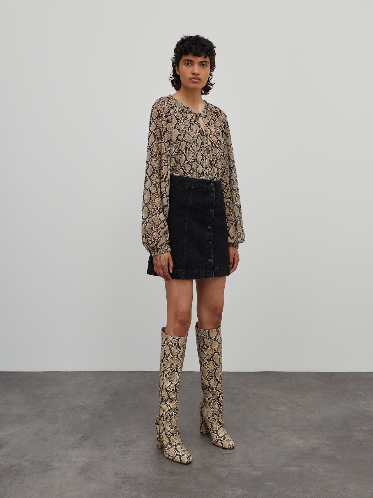 EDITED Producten Rok 'Kathy' Black denim