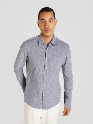 BOSS Black Regular fit Button Up Shirt 'ROAN' in Blue: front