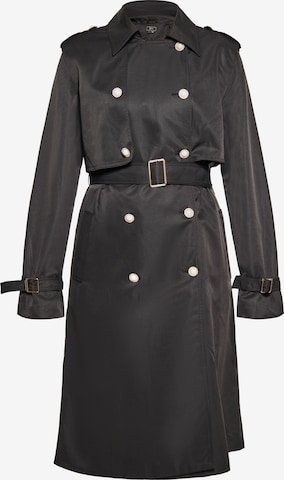 Cappotto di mezza stagione di faina in nero: frontale