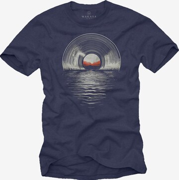 MAKAYA Shirt 'Sea Record' in Blue: front