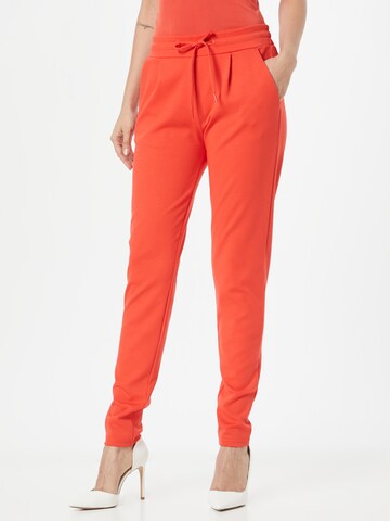 ICHI Slim fit Pants 'KATE' in Red: front