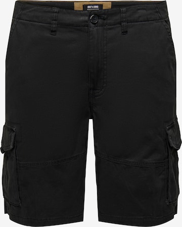 Regular Pantalon cargo 'Dean-Mike' Only & Sons en noir : devant