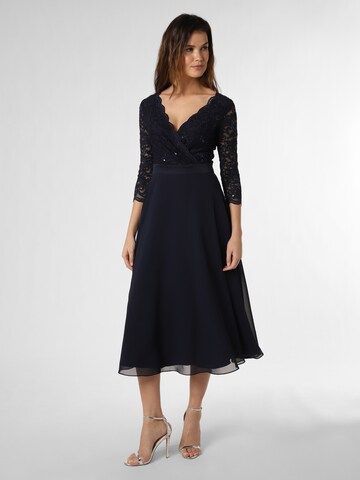 Robe de cocktail SWING en bleu : devant