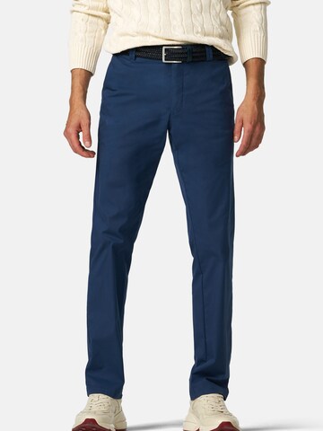 MEYER Regular Chino Pants 'Bonn' in Blue: front