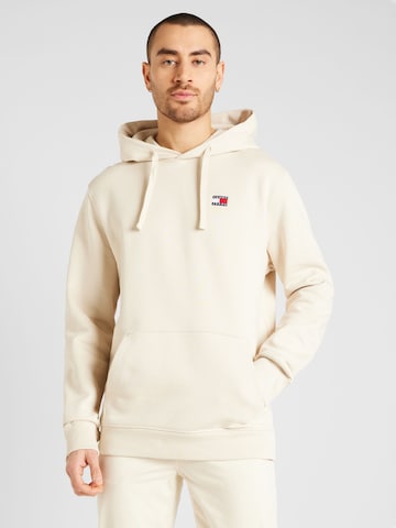 Sweat-shirt Tommy Jeans en beige : devant