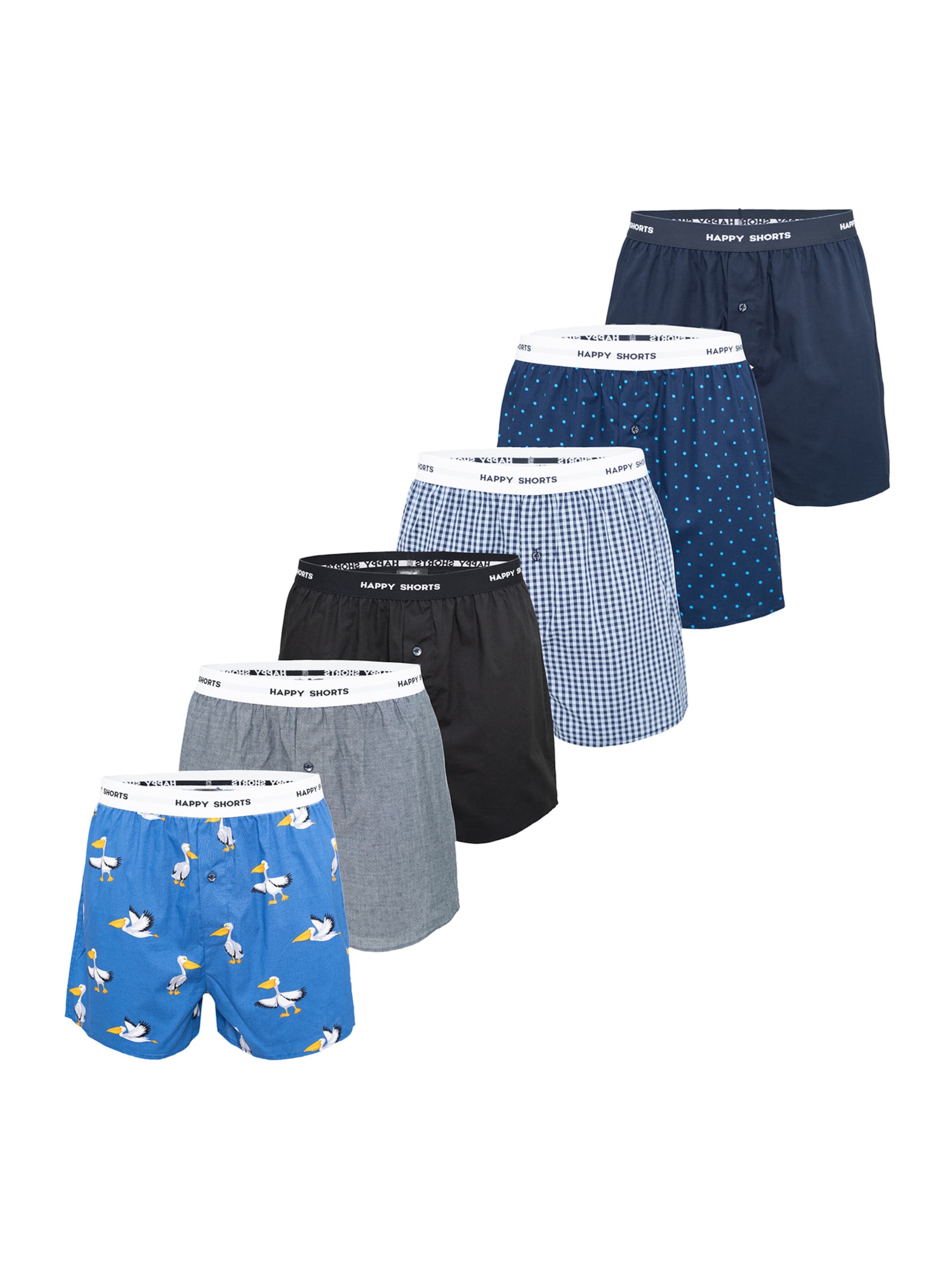 Boxers Happy Shorts en bleu : devant