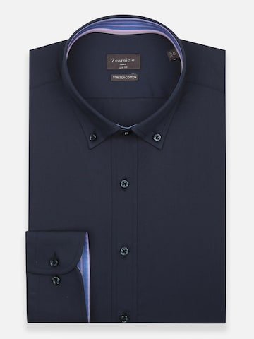 Slim fit Camicia business 'Leonardo Sport Poplin Stretch Man Shirt Black' di 7Camicie in blu