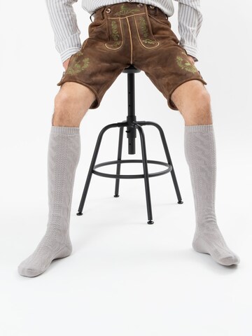 HerzSticht Traditional socks 'Bergdistel' in Grey