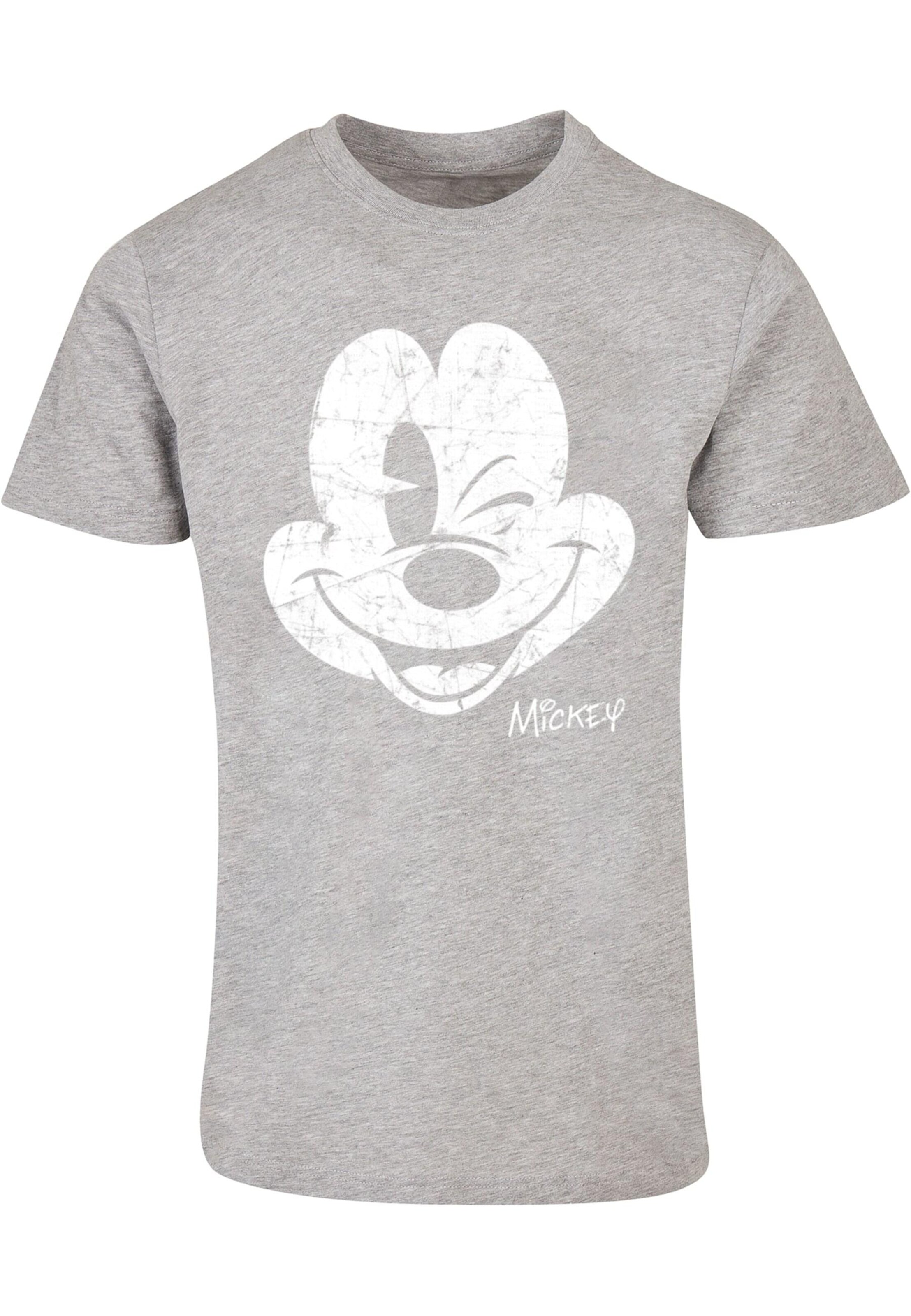 ABSOLUTE CULT Shirt 'Mickey Mouse - Distressed' in Grijs: voorkant