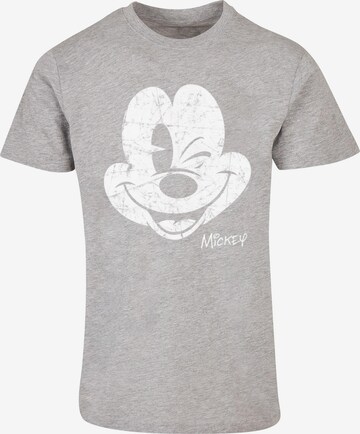 ABSOLUTE CULT Shirt 'Mickey Mouse - Distressed' in Grijs: voorkant