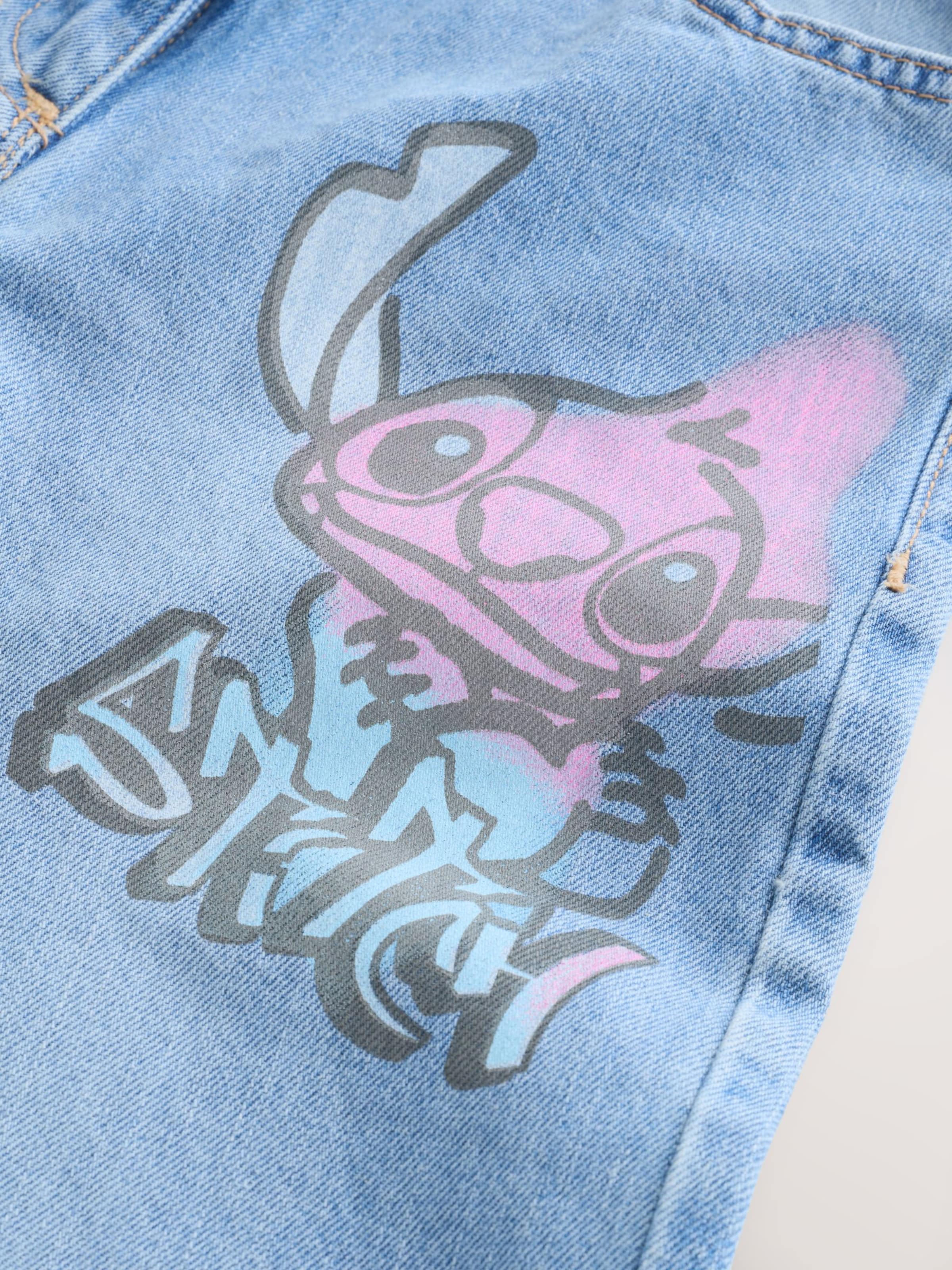 Next Wide leg Jeans 'Disney Lilo & Stitch' pe Albastru Denim
