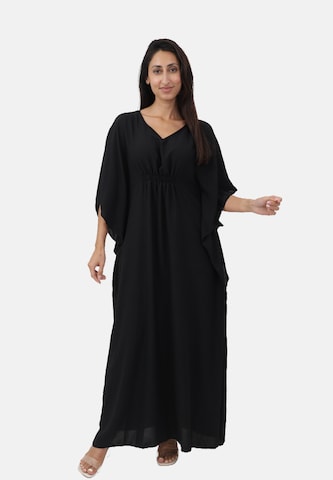 Elara Dress in Black: front