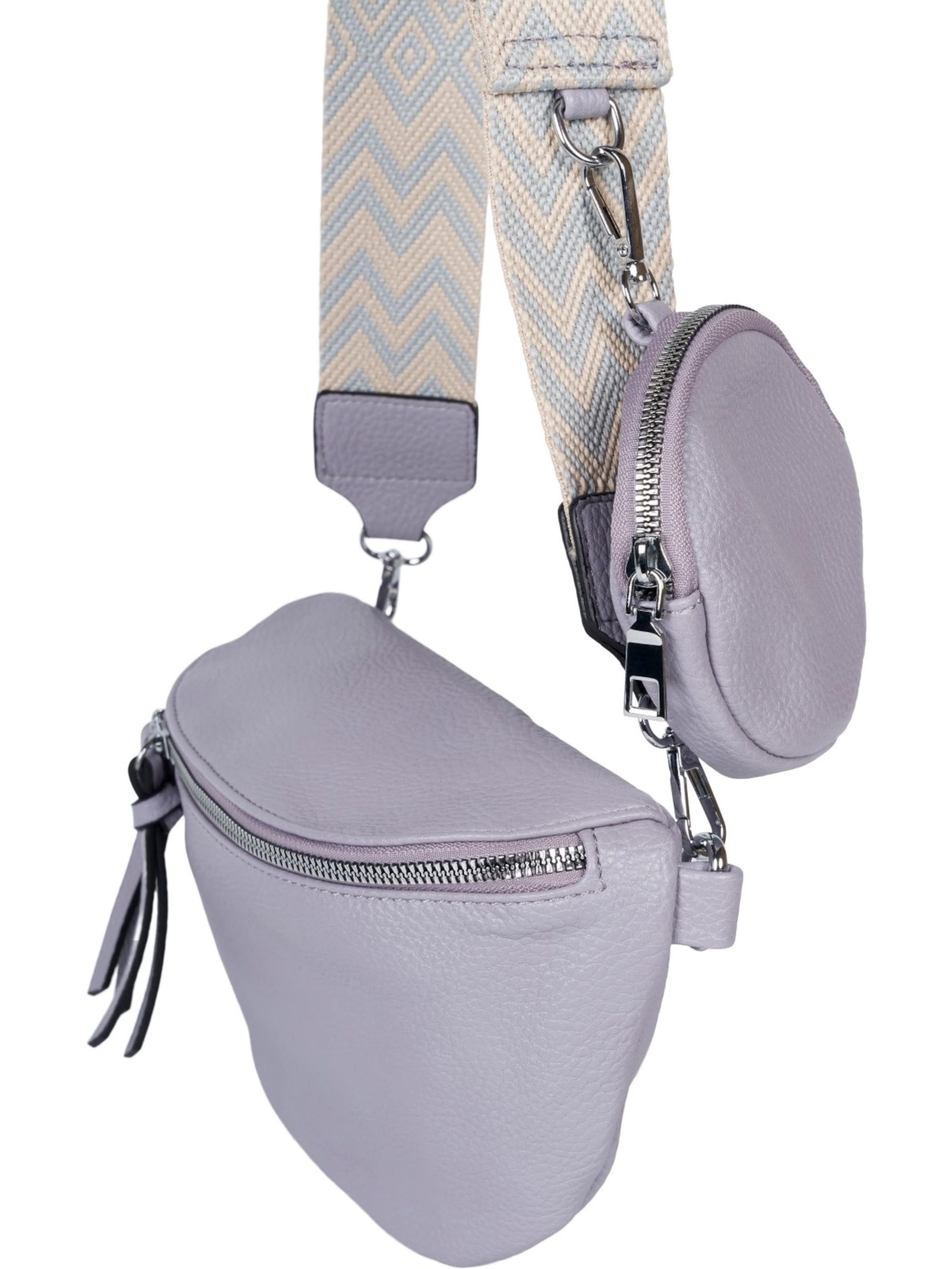 styleBREAKER Crossbody bag '2-Teiliges Set Halbmond Crossbody Bag' in Purple