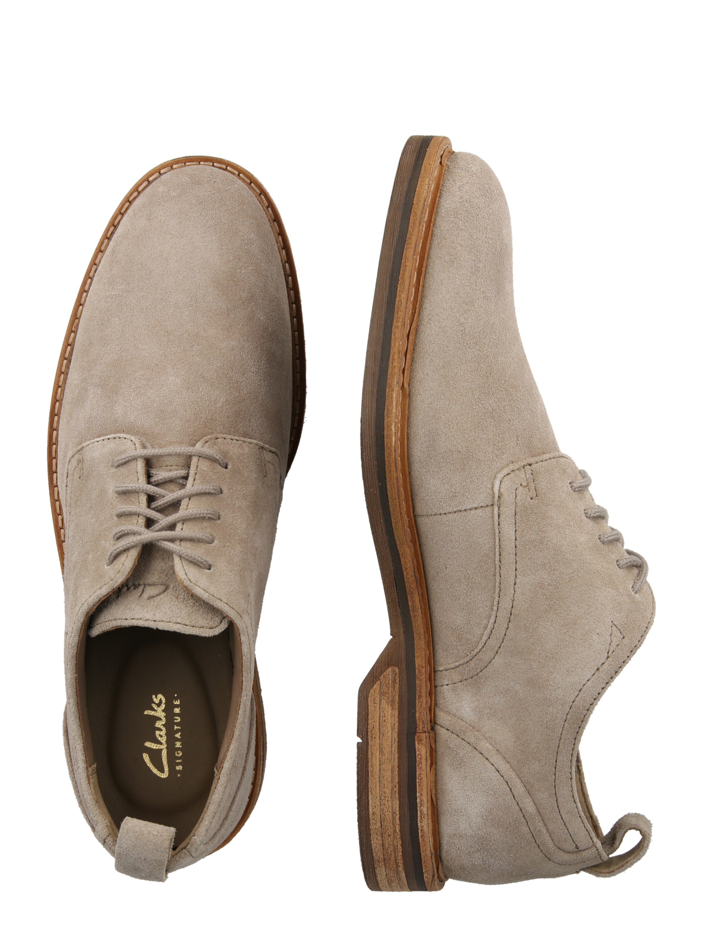 CLARKS Čevlji na vezalke 'Aldwin' | siva barva: ob strani