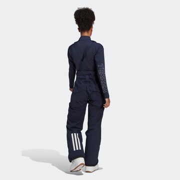 ADIDAS TERREX Slimfit Outdoorbroek 'Resort Two-Layer Insulated Bib' in Blauw