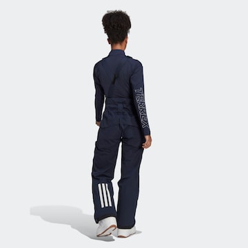 ADIDAS TERREX Slim fit Outdoor Pants 'Resort Two-Layer Insulated Bib' in Blue