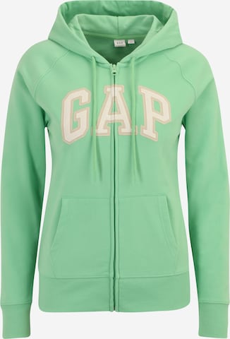 Gap Tall Zip-Up Hoodie 'FASH' in Green: front