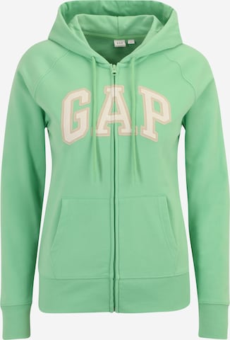 GAP Zip-Up Hoodie 'FASH' in Green: front