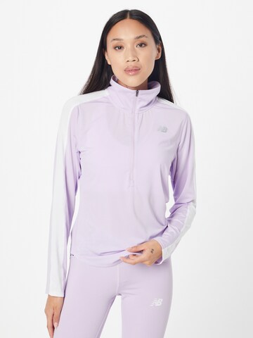 new balance - Camisa funcionais 'Accelerate' em roxo: frente