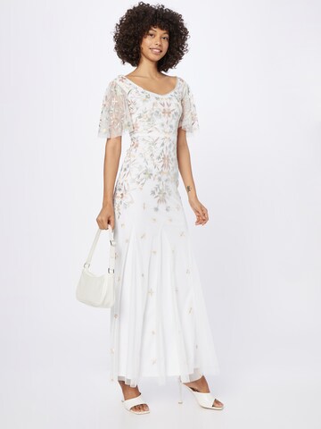 Frock and Frill Evening Dress in White